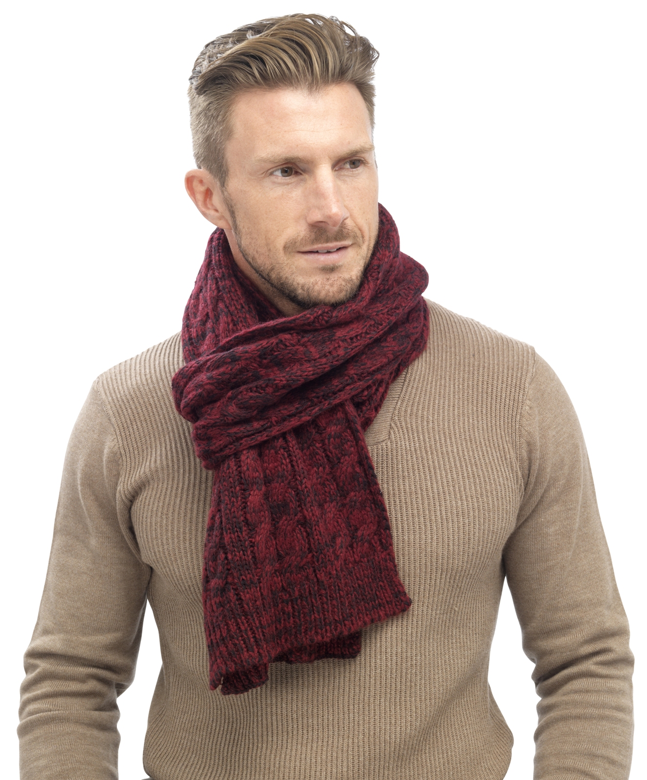 Men's Wool Scarf Novica's collection of men's scarves features wool, cotton and alpaca wool scarves hand-loomed by talented artisans around the world. Enjoy any of our cotton scarves from India for a trendy look. To keep warm choose from our fine alpaca wool scarves, once valued by the ancient Incas, that can be matched with a one of our comfy alpaca wool.